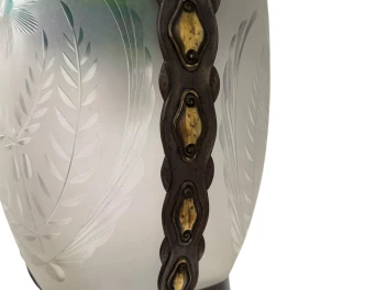 Art Nouveau Patinated Brass Hall Lantern, 1900s